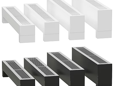 Variety Of Air Conditioner Vents In White And Black Styles 3d model
