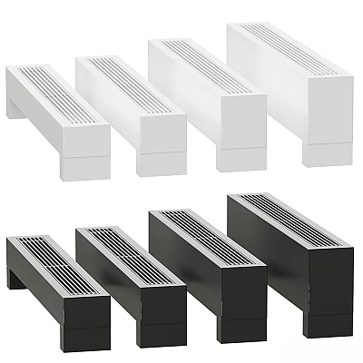 Variety Of Air Conditioner Vents In White And Black Styles 3d model