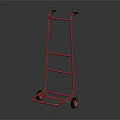 Red Hand Truck With Wheels And Handle For Moving Heavy Items