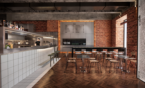 Industrial LOFT Cafe 3d model