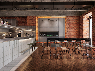 Industrial LOFT Cafe 3d model