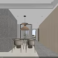 Modern Living Dining Room Interior With Gray Sofa White Coffee Table Brick TV Wall