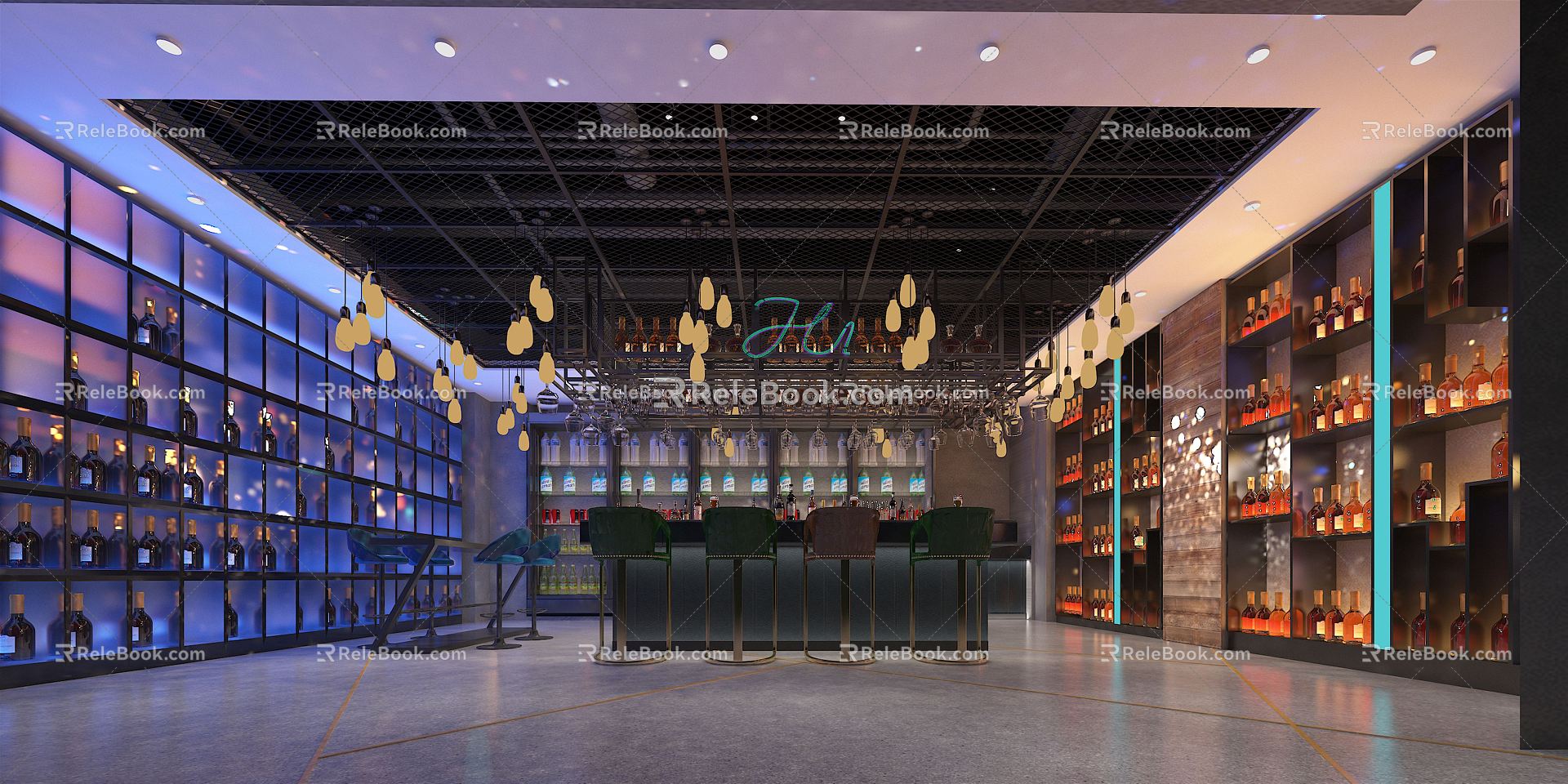 INDUSTRIAL LOFT BAR SUPERMARKET SALE AREA BAR AREA 3d model