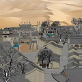 Ancient Architecture Complex With Desert Backdrop Traditional Rooftops And Historic Streets 3d model