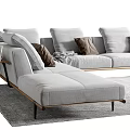 Modern corner sofa corner sofa combination 3d model
