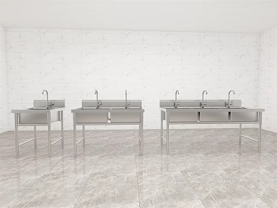 Modern dish washing basin sink 3d model