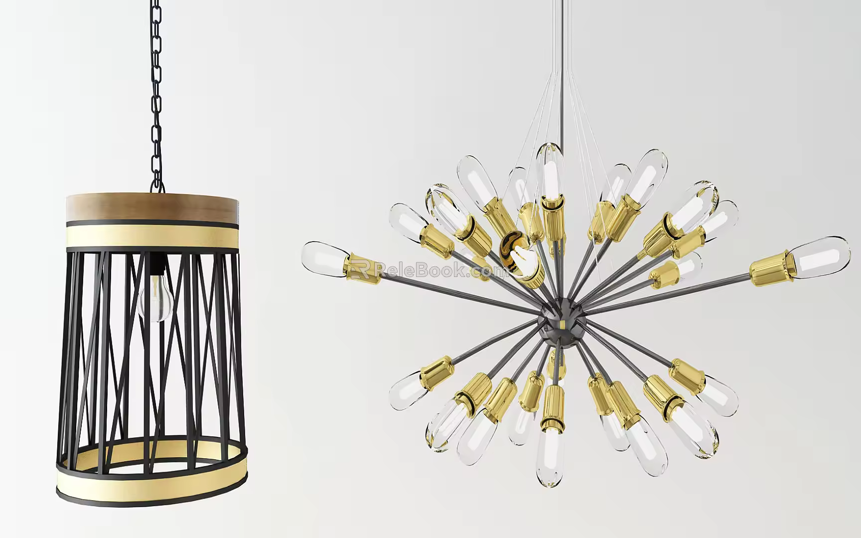 Post-modern chandelier combination lamp 3d model