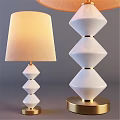 Modern Ceramic Table Lamps With Geometric Design And Gold Accents