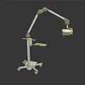 White Mobile Furniture With Adjustable Arm Rolling Wheels And Display Tray