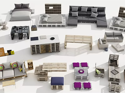 Stylish Modern Sofa Coffee Table Combination With Living Room Home Furniture Design 3d model