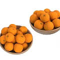 Two Wooden Bowls Filled with Fresh Ripe Oranges on White Background