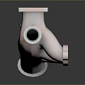 Silver Metal Mechanical Manifold Component With Multiple Pipe Ports And Flange Structure