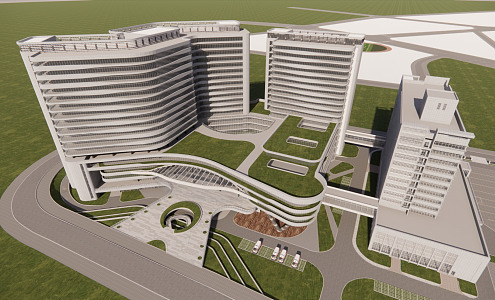 Modern Hospital Building Hospital Maternal and Child Health Hospital 3d model