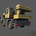 Yellow Crane Truck With Long Boom Cab And Large Tires For Construction Use