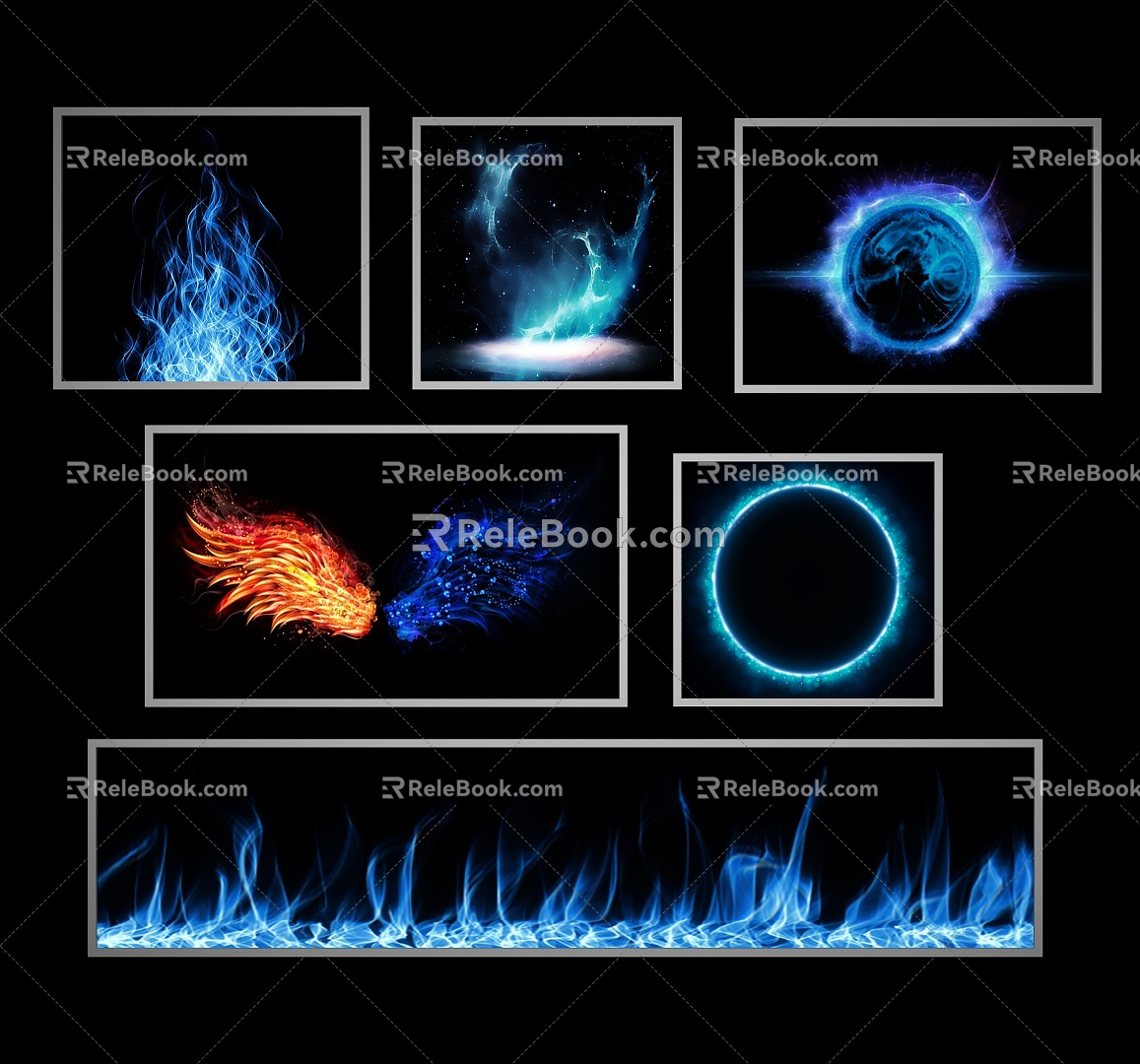 Blue Flame Flame 3d model