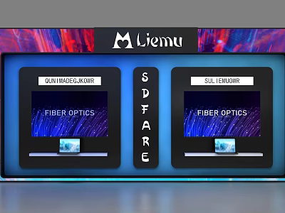 Liemu Colorful Fiber Optics Background Wall With SDFARE And Dual Display Screens 3d model