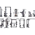 Various Sports Equipment Including Multi functional Training Machines And Weight Lifting Racks