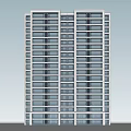 Modern High Rise Residential Building Exterior With Glass Windows And Surrounding Trees