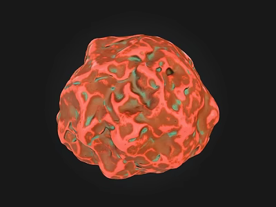 Natural Stone Wood Sphere Featuring Red Green Textures On Black Background 3d model