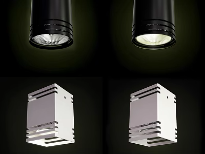 Modern Black And White Downlights And Spotlights With Sleek Design And Bright Lighting 3d model