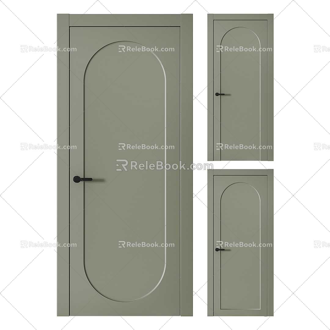 Modern simple single door 3d model