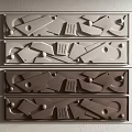 Symmetrical 3D Geometric Decorative Panels With Modern Shapes On Gray Background
