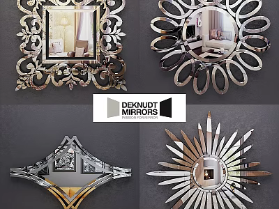 Stylish Designer Furniture Mirrors With Ornate And Geometric Decorative Designs 3d model
