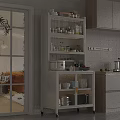 White Kitchen Cabinets With Open Shelves For Jars Cups Small Appliances And Indoor Plant