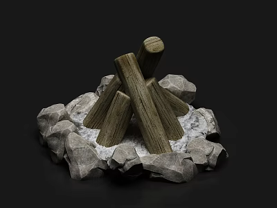 Stage props, wood, fire, wood and stone 3d model Stage props, wood, fire, wood and stone 3d model