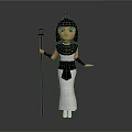 Egyptian Style Game And Movie Character With Golden Headdress White Robe And Scepter