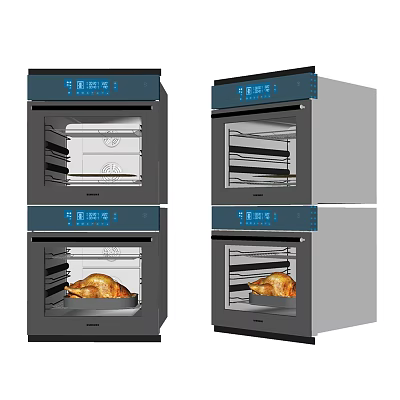 Modern Kitchen Built in Ovens For Efficient Cooking With Roast Chicken 3d model
