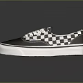 Classic Black and White Checkerboard Pattern Low Top Casual Shoes with White Sole