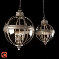 Elegant Classic Chandeliers With Two Metal Frame Glass Shade And Decorative Lighting Design