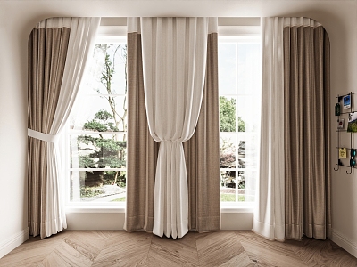 Modern Universal Curtain Fabric Curtain 3d model