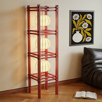 New Chinese floor lamp lantern 3d model