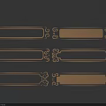 Ornate Carved Metal Decorative Strips Featuring Intricate Patterns on Blue Background