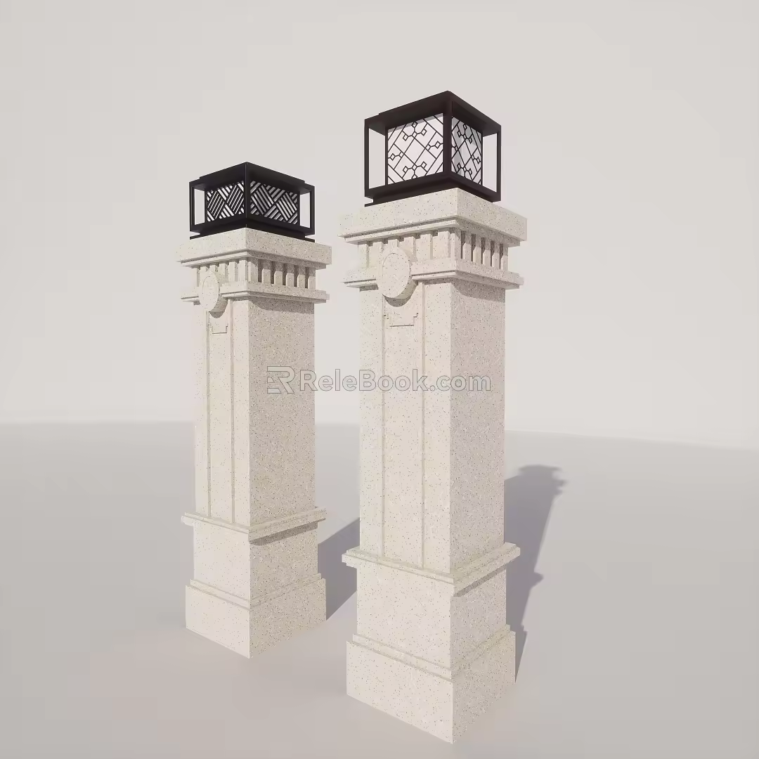 Outdoor Column Lamp Courtyard Column Lamp Column Lamp 3d model