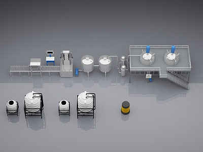 Modern enzyme production storage equipment 3d model