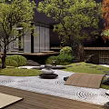 Japanese Zen Garden Design With Seasonal Trees Stone Pathways And Wooden Tea House