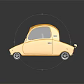 Yellow Small Truck Themed Kids Storage Cabinet With Smooth Surface Design