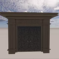 Traditional Chinese Gateway With Double Doors Columns Top Cornice And Characters Tian Guan Ci Fu