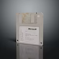 Vintage Microsoft System Disk Floppy Disk Retro Storage Media With Label