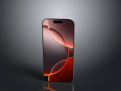 Modern Smartphone With Red And Orange Abstract Screen Pattern And Black Frame 3d model