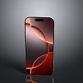 Modern Smartphone With Red And Orange Abstract Screen Pattern And Black Frame