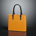 High Quality Yellow Leather Handbag With Black Handles Stylish Classic Fashion Accessory