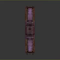 Vintage Purple Train Locomotive With Dual Pantographs And Yellow Stripes