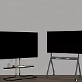 Two TVs Displaying Scenic Landscapes On Wall Mount And Mobile Stand