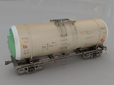 Phillips Hotlan Railroad Tank Car With Ladder Wheels And Identification Numbers 3d model