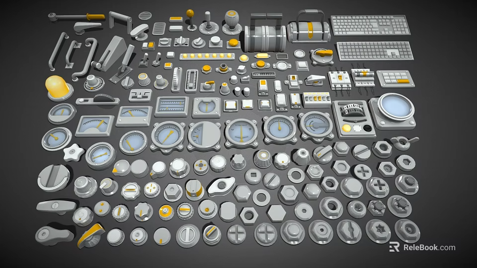 Modern Switch Panels With Diverse Designs And Functional Features For Home Electrical Use 3d model