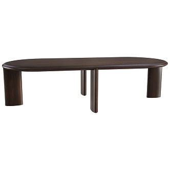 long solid wood coffee table 18 3d model